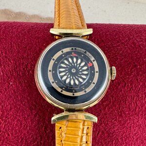 Vintage Gold Filled Retro Art Deco Space Age Earnest Borel Kaleidoscope Watch